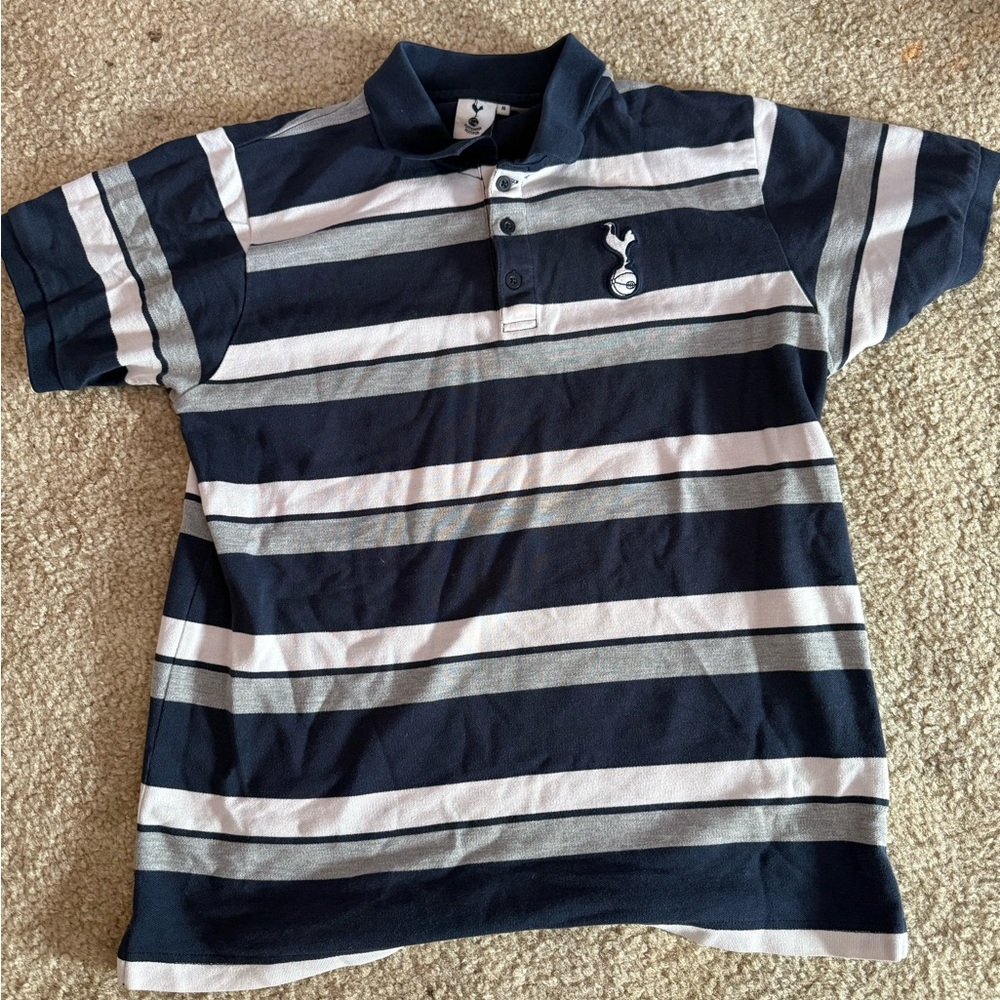 Tottenham Hotspur Kids Polo - Navy and White Stripes